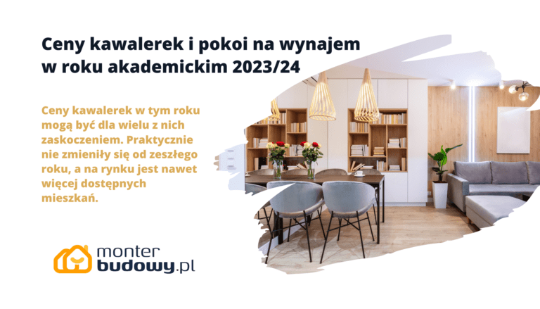 Ceny kawalerek i pokoi na wynajem w roku akademickim 202324