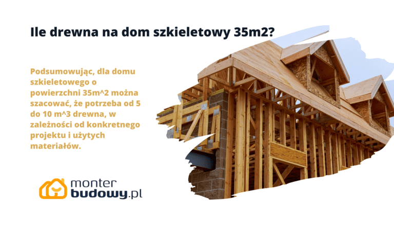 Podsumowując, dla domu szkieletowego o powierzchni 35m^2 można szacować, że potrzeba od 5 do 10 m^3 drewna, w zależności od konkretnego projektu i użytych materiałów.