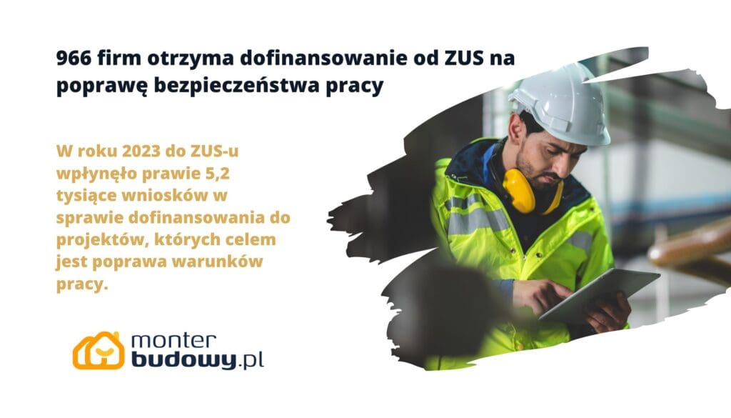 966 firm otrzyma dofinansowanie od ZUS na poprawę bezpieczeństwa pracy